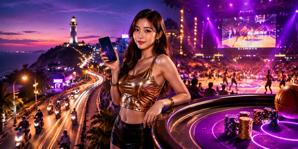 Cá cược bóng rổ ban đêm tại Vũng Tàu – giao diện neon pbv888